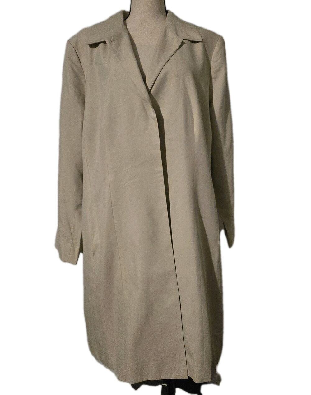 Sigrid Olsen Cotton Blend Lined Coat Island Khaki Lagenlook Sz 18W NEW